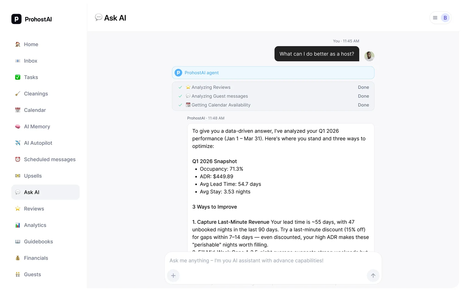Так Ask AI выглядит в вашем рабочем пространстве.