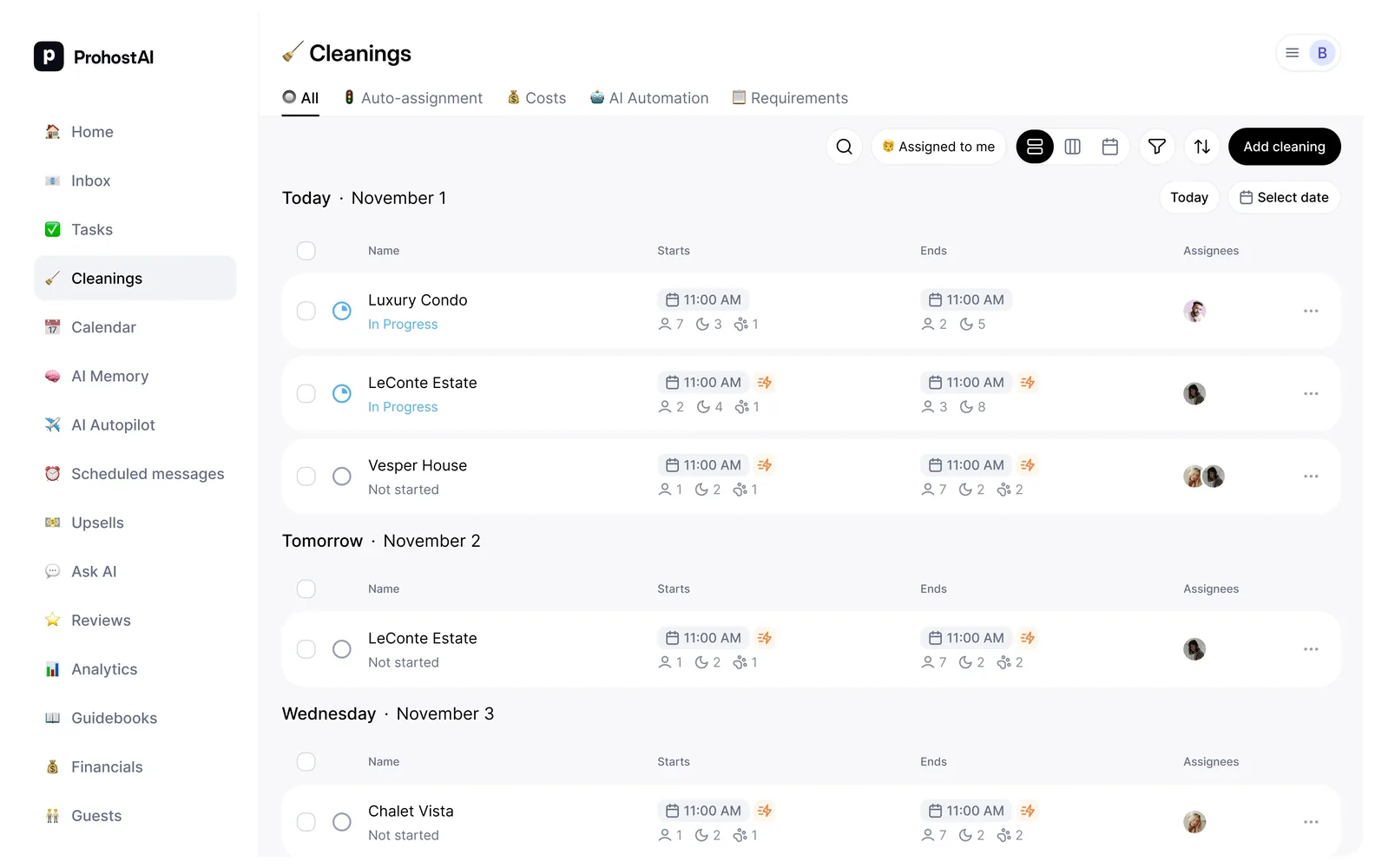 Так Cleanings выглядит в вашем рабочем пространстве.